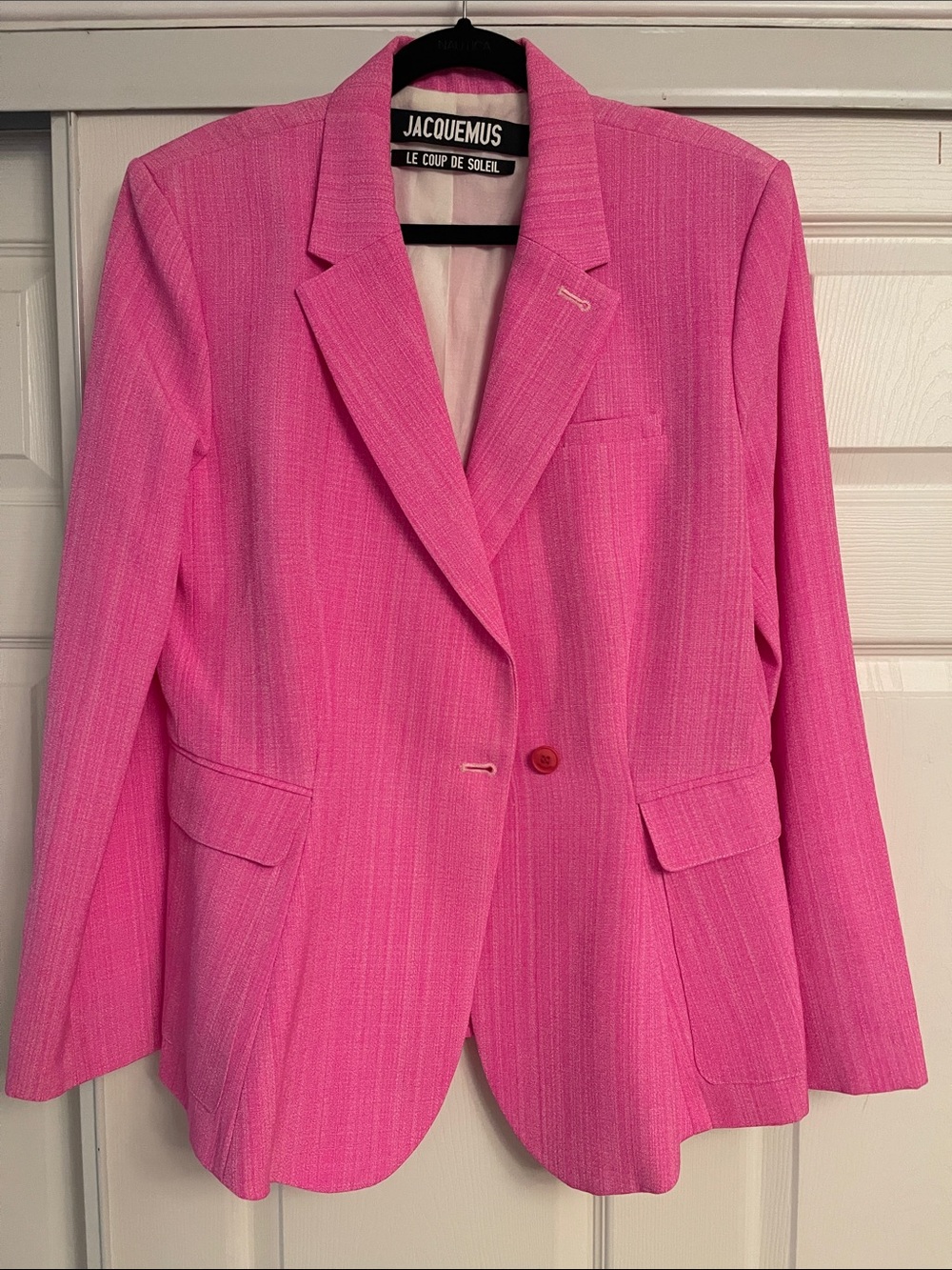 Jacquemus Bright Pink Single-Button Tailored Blazer